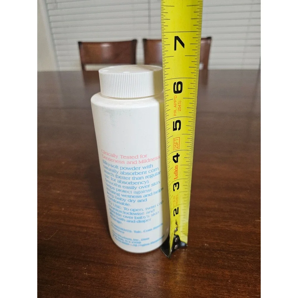 Avon Bottle Clearly Gentle Baby Powder Baby 7.5 oz White Vintage Cornstarch Bear